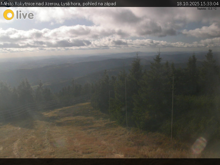 Město Rokytnice nad Jizerou - Lysá hora, pohled na západ - 18.10.2025 v 15:33 Město Rokytnice nad Jizerou - Lysá hora, pohled na západ - 18.10.2025 v 15:33
