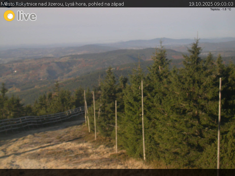 Město Rokytnice nad Jizerou - Lysá hora, pohled na západ - 19.10.2025 v 09:03 Město Rokytnice nad Jizerou - Lysá hora, pohled na západ - 19.10.2025 v 09:03