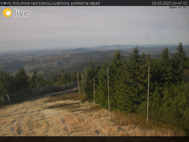 Město Rokytnice nad Jizerou - Lysá hora, pohled na západ - 19.10.2025 v 09:47 Město Rokytnice nad Jizerou - Lysá hora, pohled na západ - 19.10.2025 v 09:47