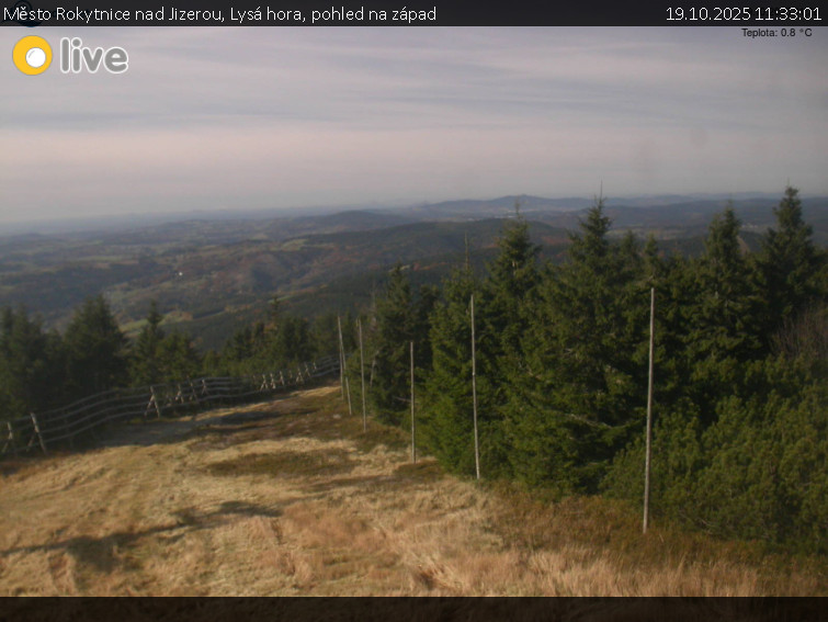 Město Rokytnice nad Jizerou - Lysá hora, pohled na západ - 19.10.2025 v 11:33 Město Rokytnice nad Jizerou - Lysá hora, pohled na západ - 19.10.2025 v 11:33