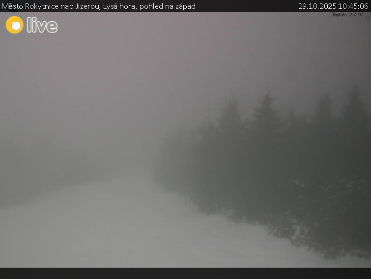 Město Rokytnice nad Jizerou - Lysá hora, pohled na západ - 29.10.2025 v 10:45 Město Rokytnice nad Jizerou - Lysá hora, pohled na západ - 29.10.2025 v 10:45