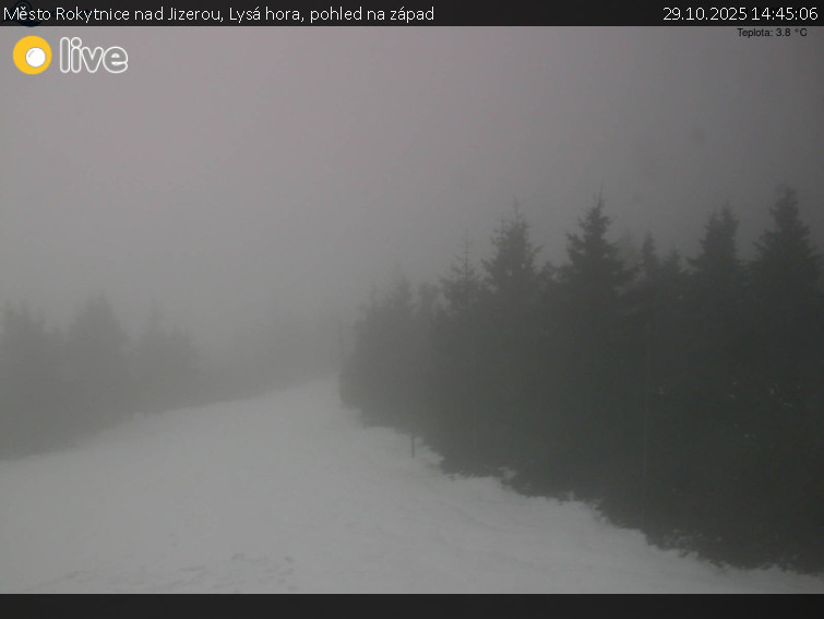 Město Rokytnice nad Jizerou - Lysá hora, pohled na západ - 29.10.2025 v 14:45 Město Rokytnice nad Jizerou - Lysá hora, pohled na západ - 29.10.2025 v 14:45