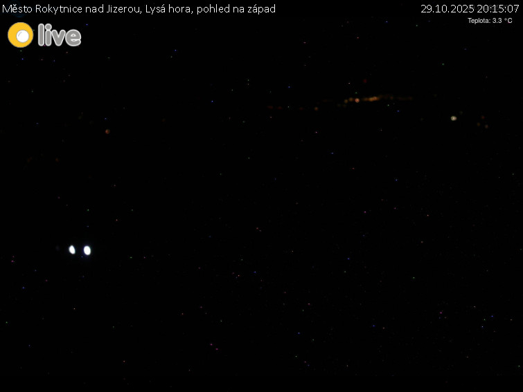 Město Rokytnice nad Jizerou - Lysá hora, pohled na západ - 29.10.2025 v 20:15 Město Rokytnice nad Jizerou - Lysá hora, pohled na západ - 29.10.2025 v 20:15