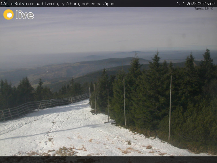 Město Rokytnice nad Jizerou - Lysá hora, pohled na západ - 1.11.2025 v 09:45 Město Rokytnice nad Jizerou - Lysá hora, pohled na západ - 1.11.2025 v 09:45