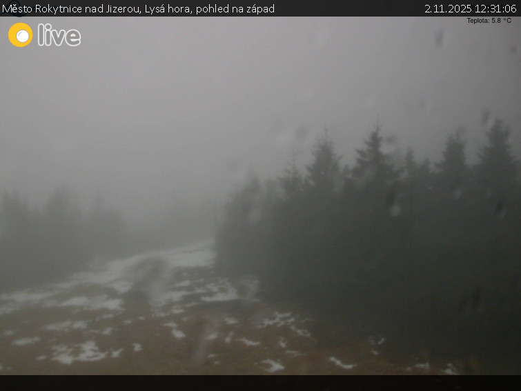 Město Rokytnice nad Jizerou - Lysá hora, pohled na západ - 2.11.2025 v 12:31 Město Rokytnice nad Jizerou - Lysá hora, pohled na západ - 2.11.2025 v 12:31