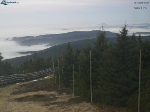 Město Rokytnice nad Jizerou - Lysá hora, pohled na západ - 13.11.2025 v 07:31 Město Rokytnice nad Jizerou - Lysá hora, pohled na západ - 13.11.2025 v 07:31