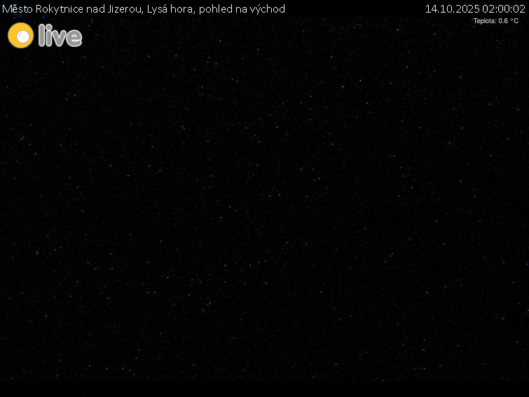 Město Rokytnice nad Jizerou - Lysá hora, pohled na východ - 14.10.2025 v 02:00 Město Rokytnice nad Jizerou - Lysá hora, pohled na východ - 14.10.2025 v 02:00