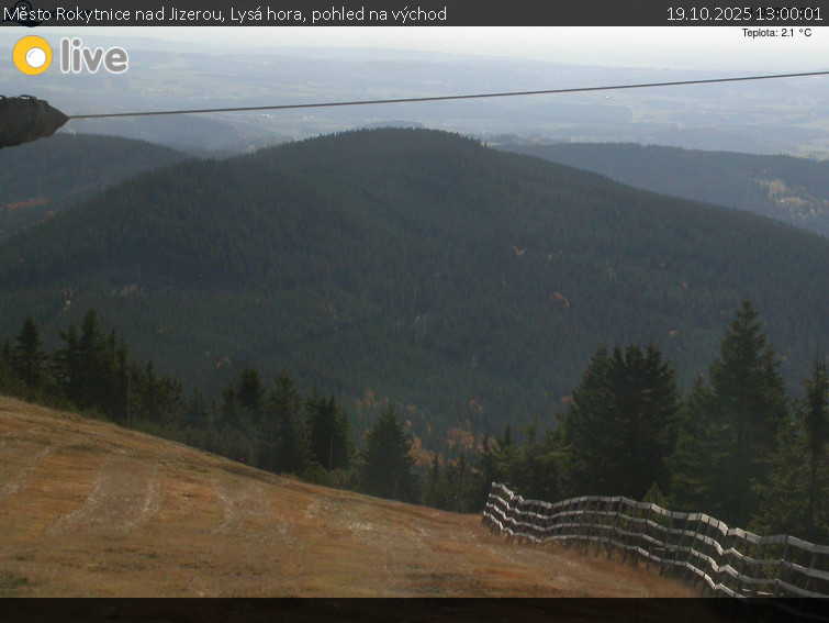 Město Rokytnice nad Jizerou - Lysá hora, pohled na východ - 19.10.2025 v 13:00 Město Rokytnice nad Jizerou - Lysá hora, pohled na východ - 19.10.2025 v 13:00