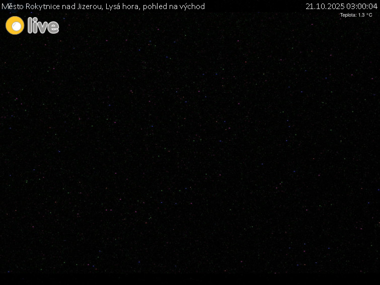 Město Rokytnice nad Jizerou - Lysá hora, pohled na východ - 21.10.2025 v 03:00 Město Rokytnice nad Jizerou - Lysá hora, pohled na východ - 21.10.2025 v 03:00