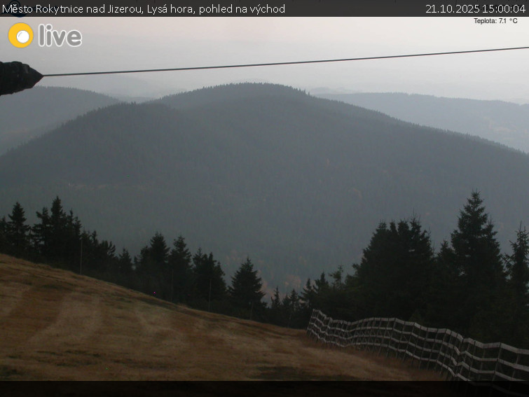 Město Rokytnice nad Jizerou - Lysá hora, pohled na východ - 21.10.2025 v 15:00 Město Rokytnice nad Jizerou - Lysá hora, pohled na východ - 21.10.2025 v 15:00