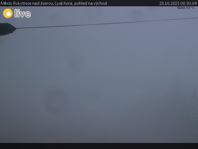 Město Rokytnice nad Jizerou - Lysá hora, pohled na východ - 23.10.2025 v 08:30 Město Rokytnice nad Jizerou - Lysá hora, pohled na východ - 23.10.2025 v 08:30