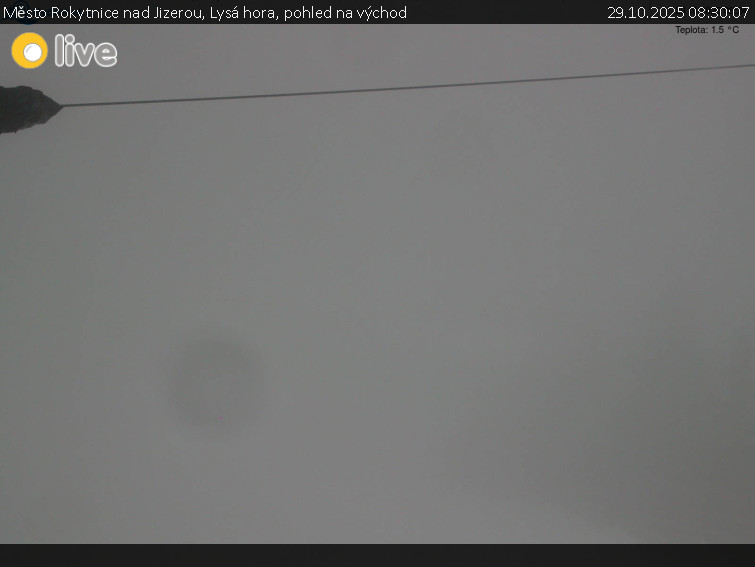 Město Rokytnice nad Jizerou - Lysá hora, pohled na východ - 29.10.2025 v 08:30 Město Rokytnice nad Jizerou - Lysá hora, pohled na východ - 29.10.2025 v 08:30