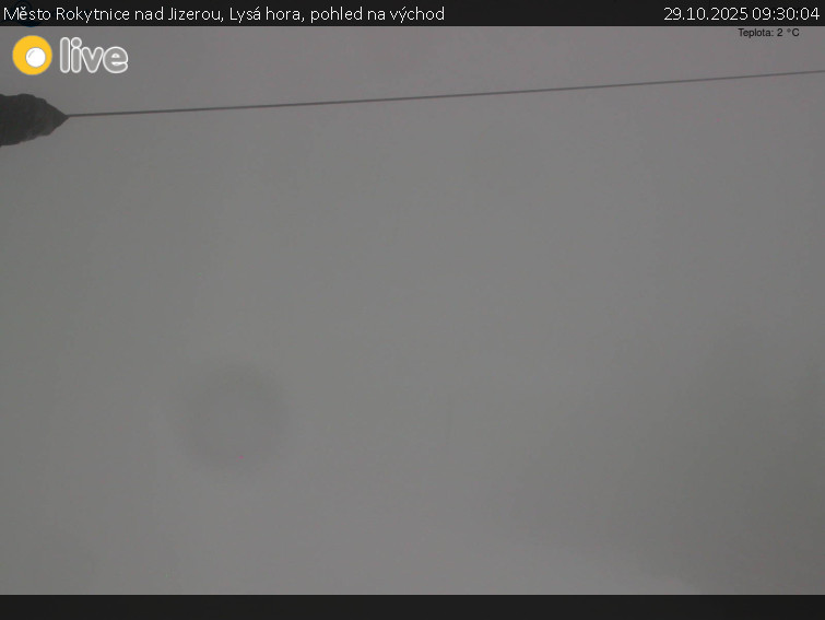 Město Rokytnice nad Jizerou - Lysá hora, pohled na východ - 29.10.2025 v 09:30 Město Rokytnice nad Jizerou - Lysá hora, pohled na východ - 29.10.2025 v 09:30