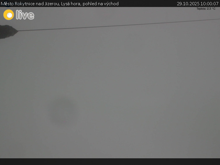 Město Rokytnice nad Jizerou - Lysá hora, pohled na východ - 29.10.2025 v 10:00 Město Rokytnice nad Jizerou - Lysá hora, pohled na východ - 29.10.2025 v 10:00