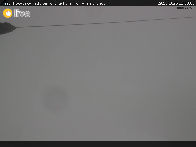 Město Rokytnice nad Jizerou - Lysá hora, pohled na východ - 29.10.2025 v 11:00 Město Rokytnice nad Jizerou - Lysá hora, pohled na východ - 29.10.2025 v 11:00