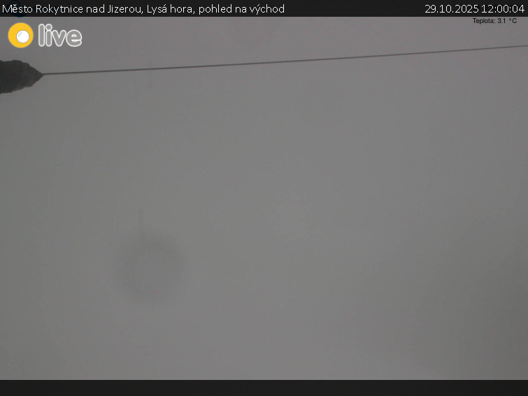 Město Rokytnice nad Jizerou - Lysá hora, pohled na východ - 29.10.2025 v 12:00 Město Rokytnice nad Jizerou - Lysá hora, pohled na východ - 29.10.2025 v 12:00