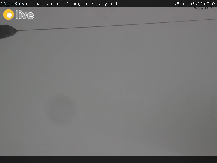 Město Rokytnice nad Jizerou - Lysá hora, pohled na východ - 29.10.2025 v 14:00 Město Rokytnice nad Jizerou - Lysá hora, pohled na východ - 29.10.2025 v 14:00