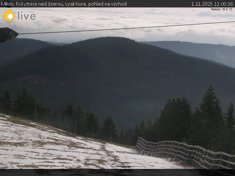 Město Rokytnice nad Jizerou - Lysá hora, pohled na východ - 1.11.2025 v 13:00 Město Rokytnice nad Jizerou - Lysá hora, pohled na východ - 1.11.2025 v 13:00