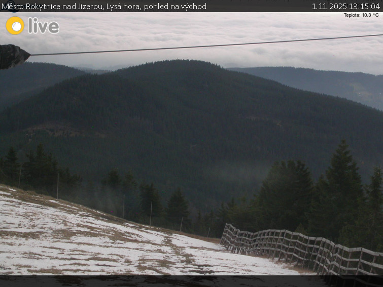 Město Rokytnice nad Jizerou - Lysá hora, pohled na východ - 1.11.2025 v 13:15 Město Rokytnice nad Jizerou - Lysá hora, pohled na východ - 1.11.2025 v 13:15