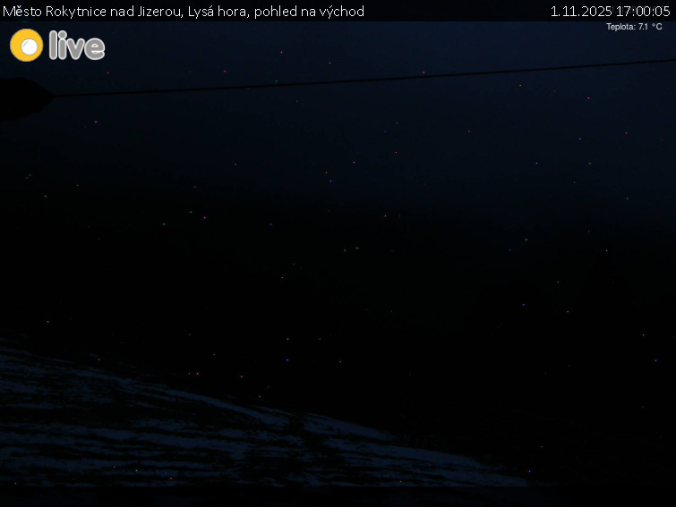 Město Rokytnice nad Jizerou - Lysá hora, pohled na východ - 1.11.2025 v 17:00 Město Rokytnice nad Jizerou - Lysá hora, pohled na východ - 1.11.2025 v 17:00