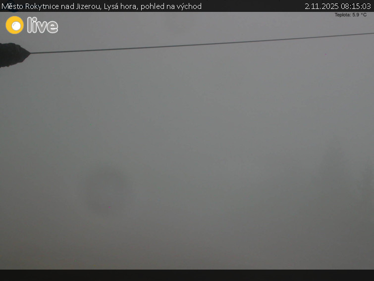 Město Rokytnice nad Jizerou - Lysá hora, pohled na východ - 2.11.2025 v 08:15 Město Rokytnice nad Jizerou - Lysá hora, pohled na východ - 2.11.2025 v 08:15