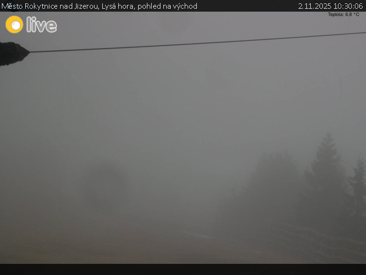 Město Rokytnice nad Jizerou - Lysá hora, pohled na východ - 2.11.2025 v 10:30 Město Rokytnice nad Jizerou - Lysá hora, pohled na východ - 2.11.2025 v 10:30
