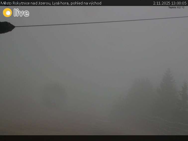 Město Rokytnice nad Jizerou - Lysá hora, pohled na východ - 2.11.2025 v 13:00 Město Rokytnice nad Jizerou - Lysá hora, pohled na východ - 2.11.2025 v 13:00