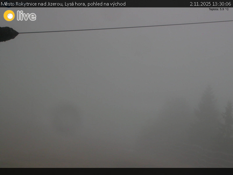 Město Rokytnice nad Jizerou - Lysá hora, pohled na východ - 2.11.2025 v 13:30 Město Rokytnice nad Jizerou - Lysá hora, pohled na východ - 2.11.2025 v 13:30