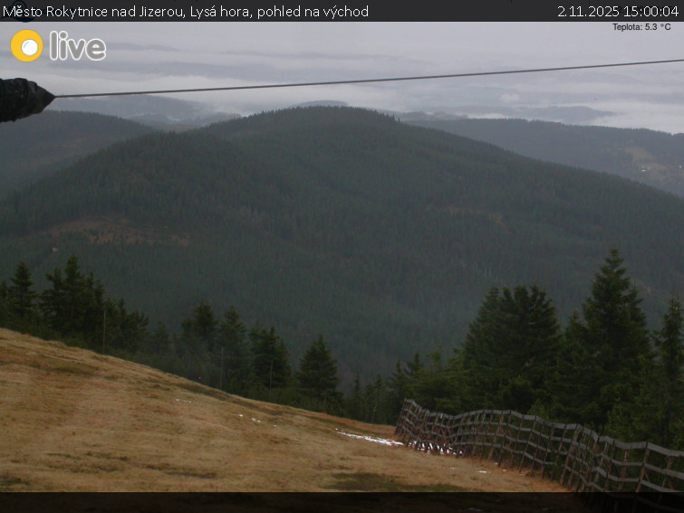 Město Rokytnice nad Jizerou - Lysá hora, pohled na východ - 2.11.2025 v 15:00 Město Rokytnice nad Jizerou - Lysá hora, pohled na východ - 2.11.2025 v 15:00