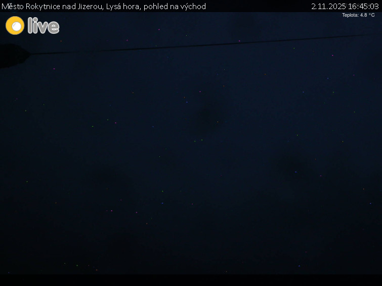 Město Rokytnice nad Jizerou - Lysá hora, pohled na východ - 2.11.2025 v 16:45 Město Rokytnice nad Jizerou - Lysá hora, pohled na východ - 2.11.2025 v 16:45