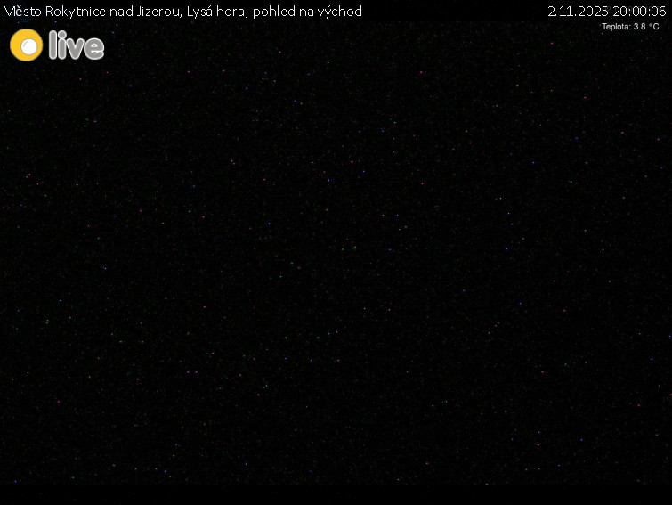 Město Rokytnice nad Jizerou - Lysá hora, pohled na východ - 2.11.2025 v 20:00 Město Rokytnice nad Jizerou - Lysá hora, pohled na východ - 2.11.2025 v 20:00