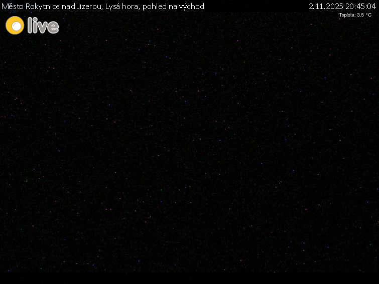 Město Rokytnice nad Jizerou - Lysá hora, pohled na východ - 2.11.2025 v 20:45 Město Rokytnice nad Jizerou - Lysá hora, pohled na východ - 2.11.2025 v 20:45