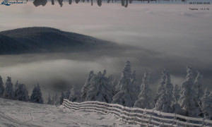 Město Rokytnice nad Jizerou - Lysá hora, pohled na východ - 8.1.2026 v 10:00 Město Rokytnice nad Jizerou - Lysá hora, pohled na východ - 8.1.2026 v 10:00