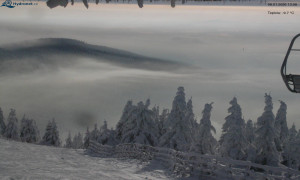 Město Rokytnice nad Jizerou - Lysá hora, pohled na východ - 8.1.2026 v 13:15 Město Rokytnice nad Jizerou - Lysá hora, pohled na východ - 8.1.2026 v 13:15