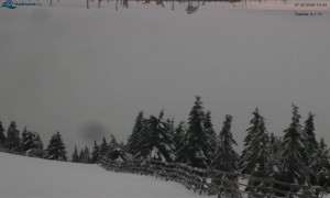 Město Rokytnice nad Jizerou - Lysá hora, pohled na východ - 7.2.2026 v 10:30 Město Rokytnice nad Jizerou - Lysá hora, pohled na východ - 7.2.2026 v 10:30