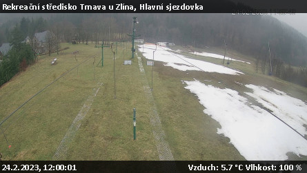 Rekreační středisko Trnava u Zlína - Hlavní sjezdovka - 24.2.2023 v 12:00