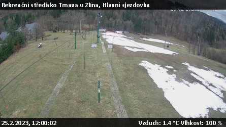 Rekreační středisko Trnava u Zlína - Hlavní sjezdovka - 25.2.2023 v 12:00