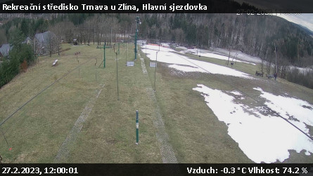 Rekreační středisko Trnava u Zlína - Hlavní sjezdovka - 27.2.2023 v 12:00