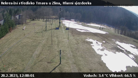 Rekreační středisko Trnava u Zlína - Hlavní sjezdovka - 28.2.2023 v 12:00