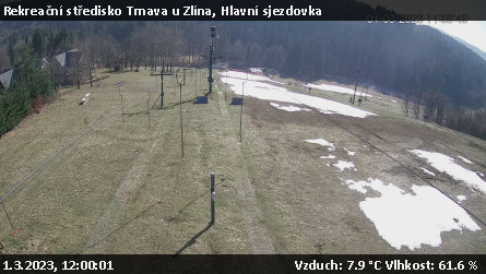 Rekreační středisko Trnava u Zlína - Hlavní sjezdovka - 1.3.2023 v 12:00