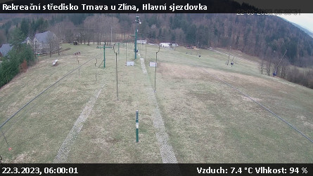 Rekreační středisko Trnava u Zlína - Hlavní sjezdovka - 22.3.2023 v 06:00