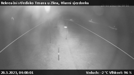 Rekreační středisko Trnava u Zlína - Hlavní sjezdovka - 28.3.2023 v 04:00