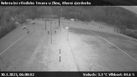 Rekreační středisko Trnava u Zlína - Hlavní sjezdovka - 30.3.2023 v 06:00