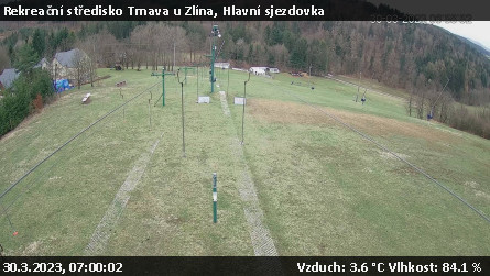 Rekreační středisko Trnava u Zlína - Hlavní sjezdovka - 30.3.2023 v 07:00