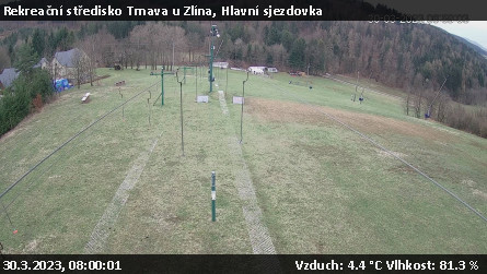 Rekreační středisko Trnava u Zlína - Hlavní sjezdovka - 30.3.2023 v 08:00