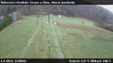 Rekreační středisko Trnava u Zlína - Hlavní sjezdovka - 1.4.2023 v 12:00