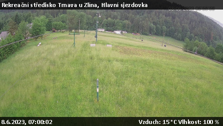 Rekreační středisko Trnava u Zlína - Hlavní sjezdovka - 8.6.2023 v 07:00