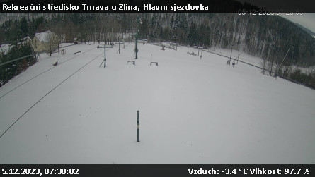 Rekreační středisko Trnava u Zlína - Hlavní sjezdovka - 5.12.2023 v 07:30