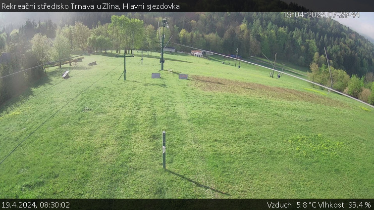 Rekreační středisko Trnava u Zlína - Hlavní sjezdovka - 19.4.2024 v 08:30