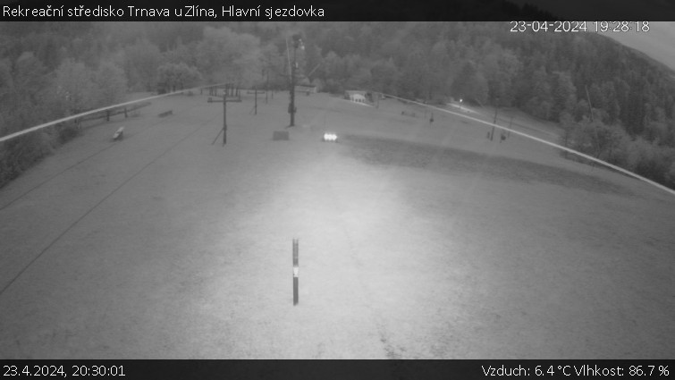 Rekreační středisko Trnava u Zlína - Hlavní sjezdovka - 23.4.2024 v 20:30